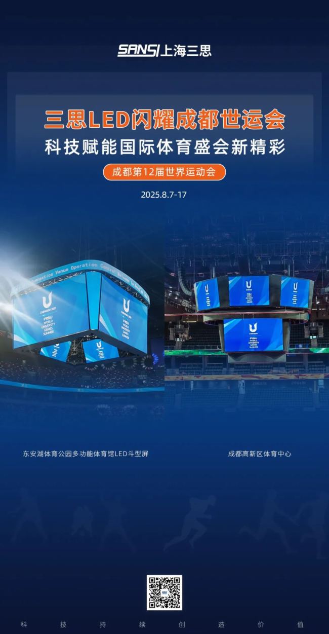 三思LED闪耀第12届世界运动会科技赋能国际体育盛会(图1)